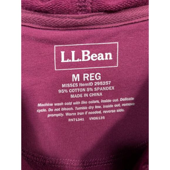 LL Bean Sweatshirt Top Women Medium Drawstring Cinch Waist Snap Tunic Plum - Picture 3 of 9